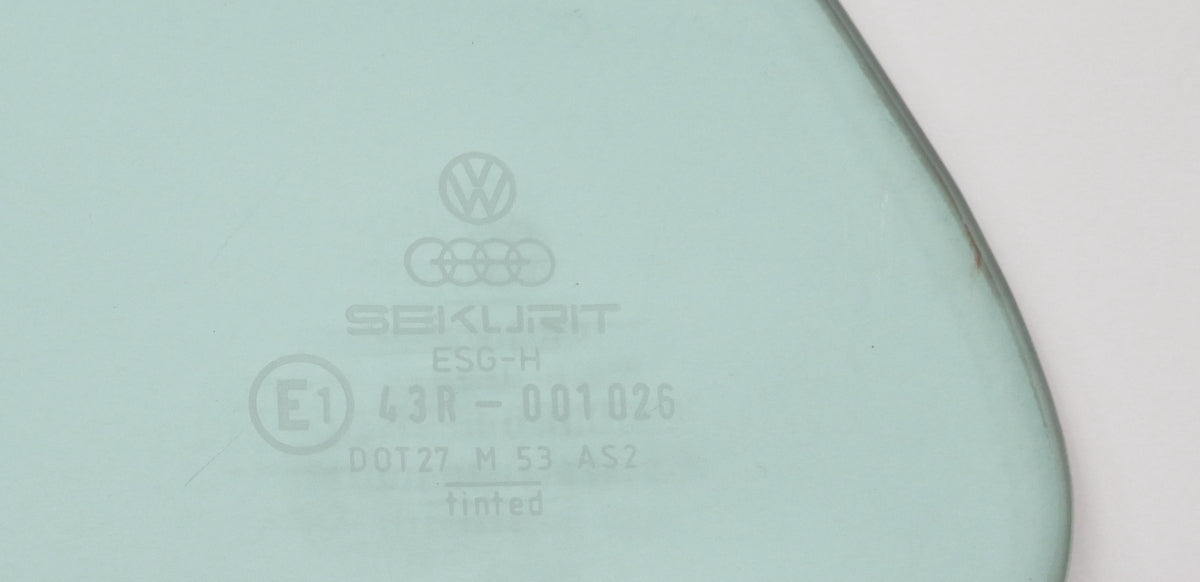 RH Door Vent Quarter Side Window Glass 80-91 VW Vanagon T3 - Genuine -