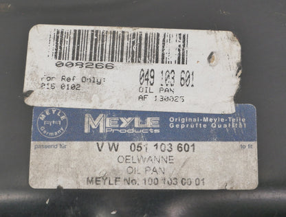 NOS Meyle Germany Oil Pan VW Jetta Golf GTI Cabrio Passat Gas Diesel MK1 Mk2 Mk3