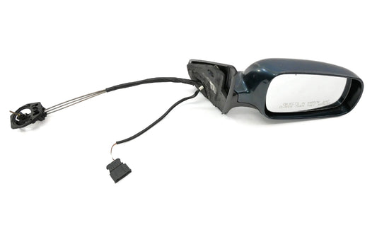 RH Manual Side View Exterior Door Mirror VW Jetta Golf MK4 Blue - Genuine