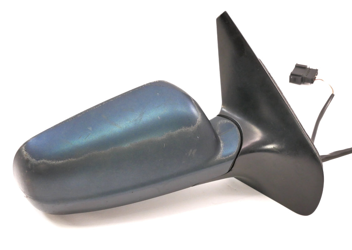 RH Manual Side View Exterior Door Mirror VW Jetta Golf MK4 Blue - Genuine