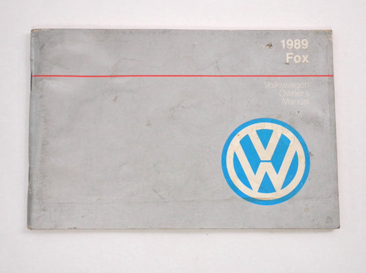 Original Owners Manual Book 1989 89 Volkswagen VW Fox - Genuine
