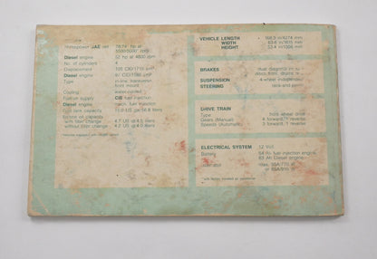 Original Owners Manual Book 1982 82 Volkswagen VW Rabbit Pickup Caddy Truck MK1