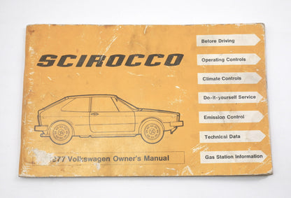 Original Owners Manual Book 1977 77 Volkswagen VW Scirocco MK1 - Genuine