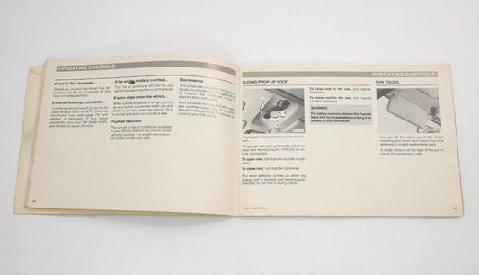 Original Owners Manual Book 1986 86 Volkswagen VW Scirocco MK2 - Genuine