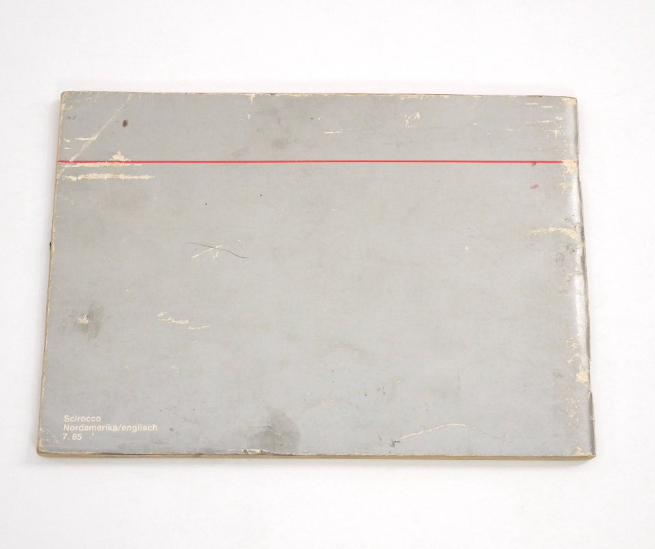 Original Owners Manual Book 1986 86 Volkswagen VW Scirocco MK2 - Genuine