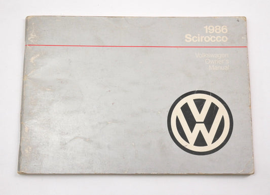 Original Owners Manual Book 1986 86 Volkswagen VW Scirocco MK2 - Genuine