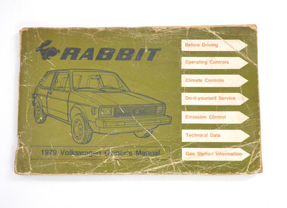 Original Owners Manual Book 1979 79 Volkswagen VW Rabbit MK1 - Genuine
