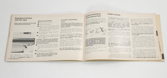 Original Owners Manual Book 1979 79 Volkswagen VW Rabbit MK1 ~ Genuine