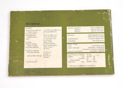 Original Owners Manual Book 1979 79 Volkswagen VW Rabbit MK1 ~ Genuine