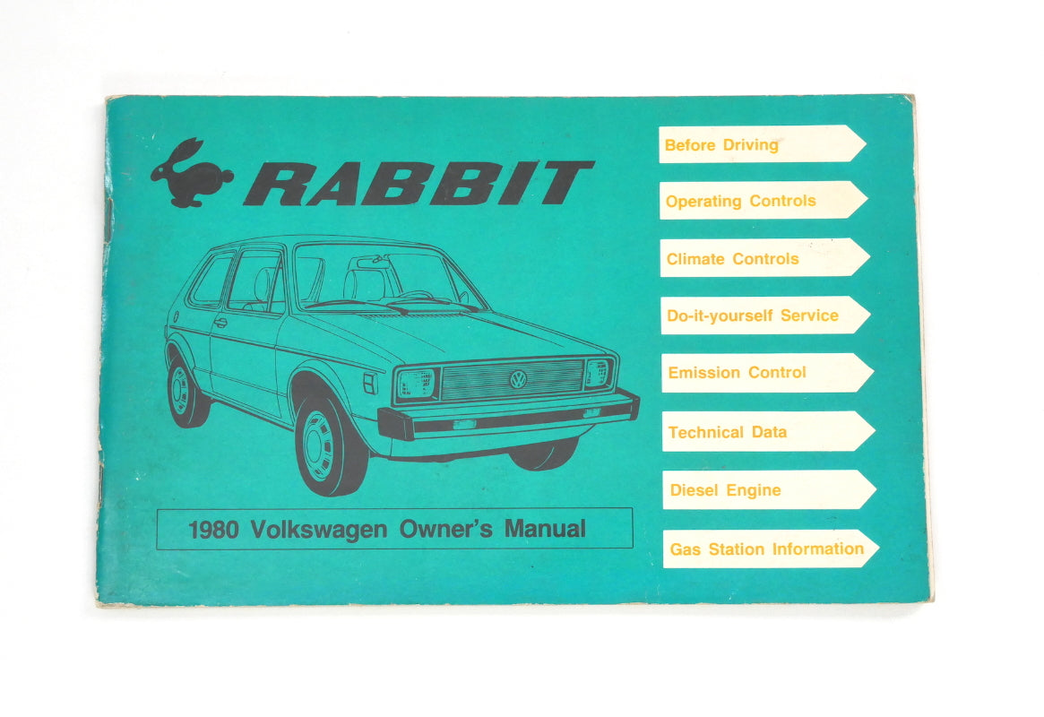 Original Owners Manual Book 1980 80 Volkswagen VW Rabbit MK1 - Genuine
