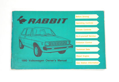 Original Owners Manual Book 1980 80 Volkswagen VW Rabbit MK1 - Genuine