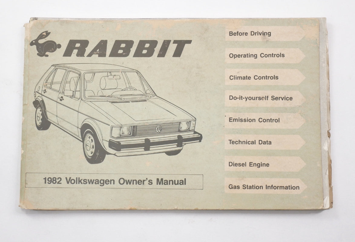Original Owners Manual Book 1982 82 Volkswagen VW Rabbit MK1 - Genuine