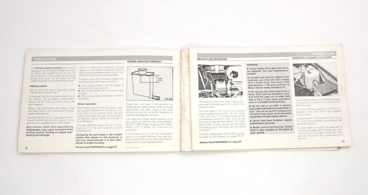 1985 85 Volkswagen VW Golf Owners Manual Book MK2 - Genuine