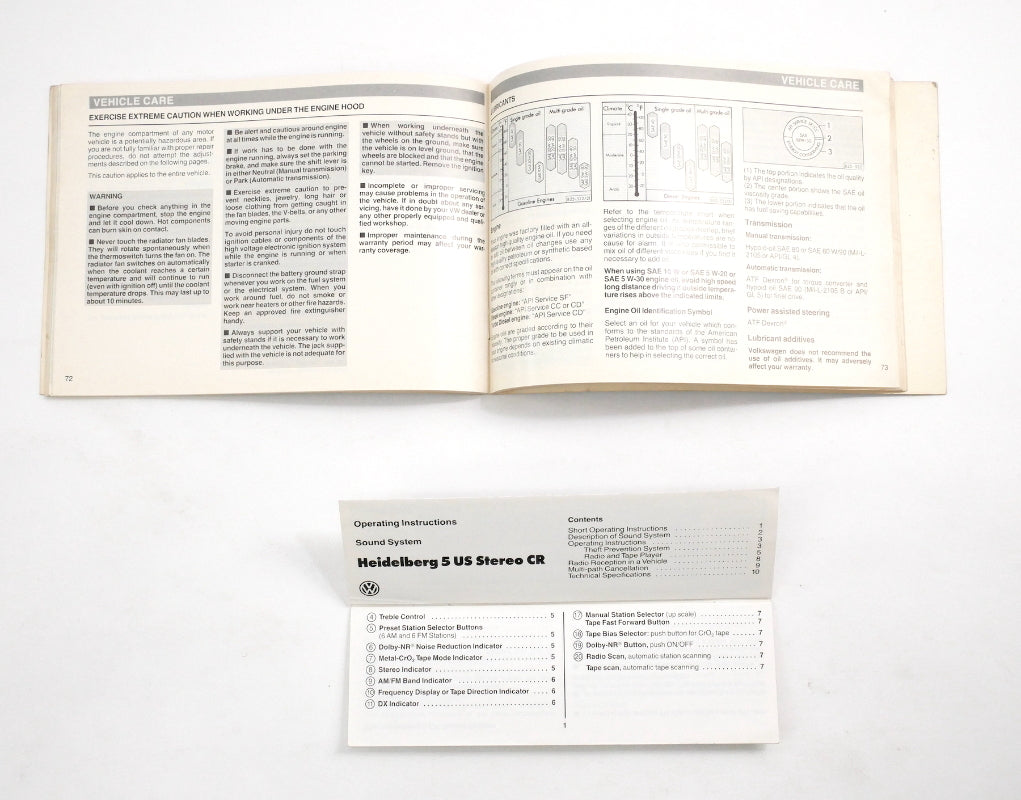 1987 87 Volkswagen VW Jetta Owners Manual Book MK2 - Genuine