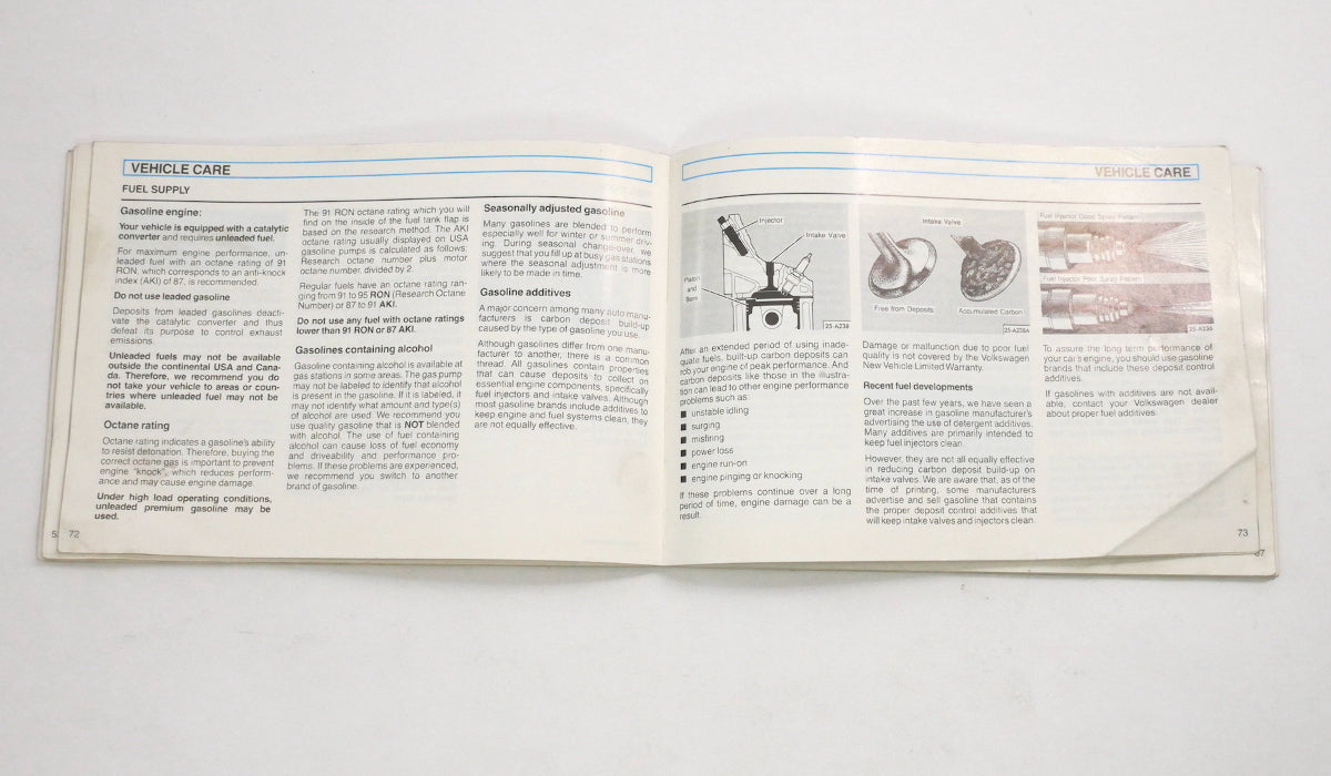 1990 90 VW Volkswagen VW Golf & GTI MK2 Owners Manual Book - Genuine