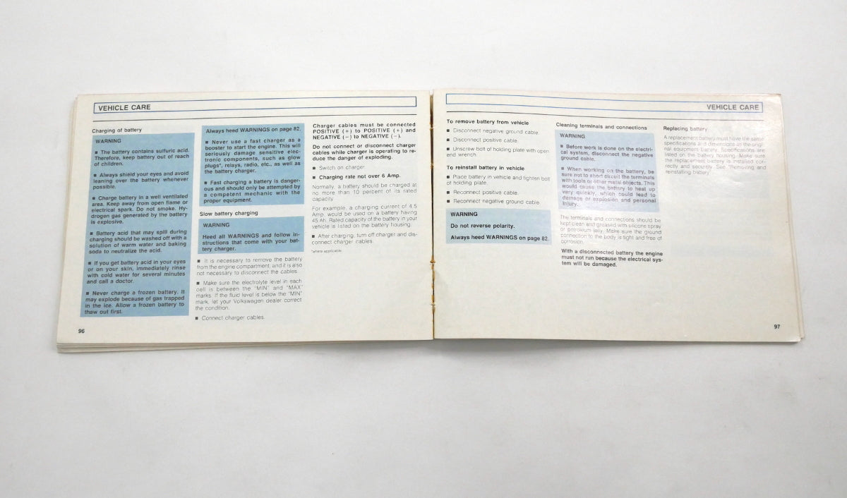 1990 90 VW Volkswagen VW Golf & GTI MK2 Owners Manual Book - Genuine