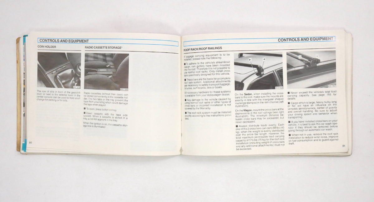 Owners Manual Book 1992 VW Passat B3 - Genuine Volkswagen