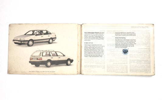 Owners Manual Book 1992 VW Passat B3 - Genuine Volkswagen