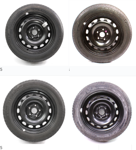 Set of 4 16" x 7" Steel Wheel Rim & Tire VW Passat Audi A3 5x112 3B0 601 027 F/G