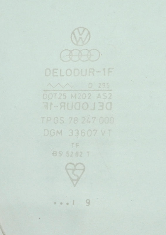 RH Front Door Quarter Window Glass 75-81 VW Scirocco MK1 - Genuine - 531 845 262