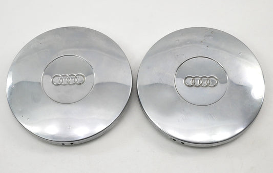 2x Chrome Wheel Center Hub Caps Hubcap VW Audi Fox MK1 Rabbit - Genuine