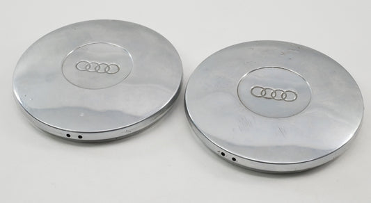 2x Chrome Wheel Center Hub Caps Hubcap VW Audi Fox MK1 Rabbit - Genuine