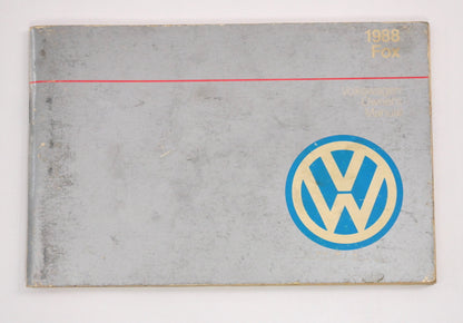 Original Owners Manual Book 1988 88 Volkswagen VW Fox - Genuine