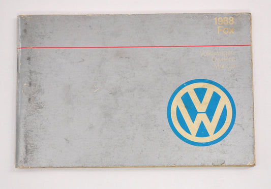 Original Owners Manual Book 1988 88 Volkswagen VW Fox - Genuine