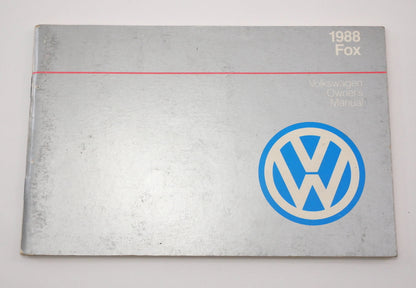 Original Owners Manual Book 1988 88 Volkswagen VW Fox - Genuine -