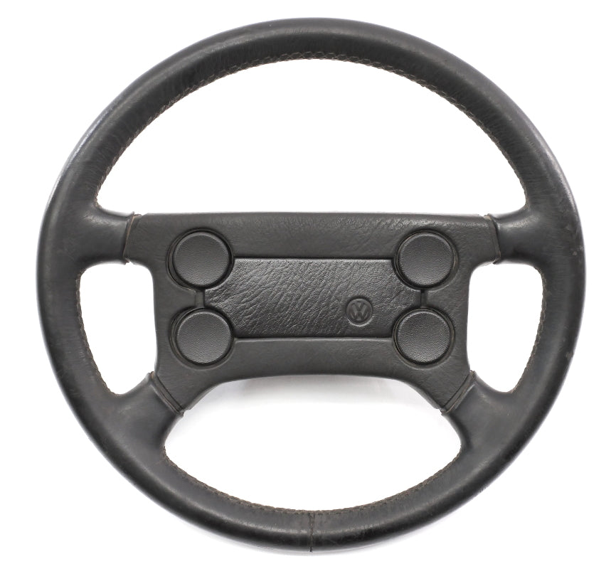 Leather 4 Spoke Sport Steering Wheel VW Jetta Golf Rabbit GTI Cabriolet MK1 MK2