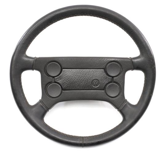 Leather 4 Spoke Sport Steering Wheel VW Jetta Golf Rabbit GTI Cabriolet MK1 MK2
