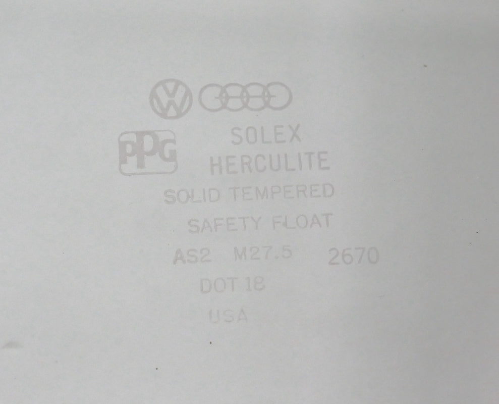 Quarter Corner Window Glass Non Vented 75-84 VW Rabbit Jetta MK1 Cabriolet - OEM
