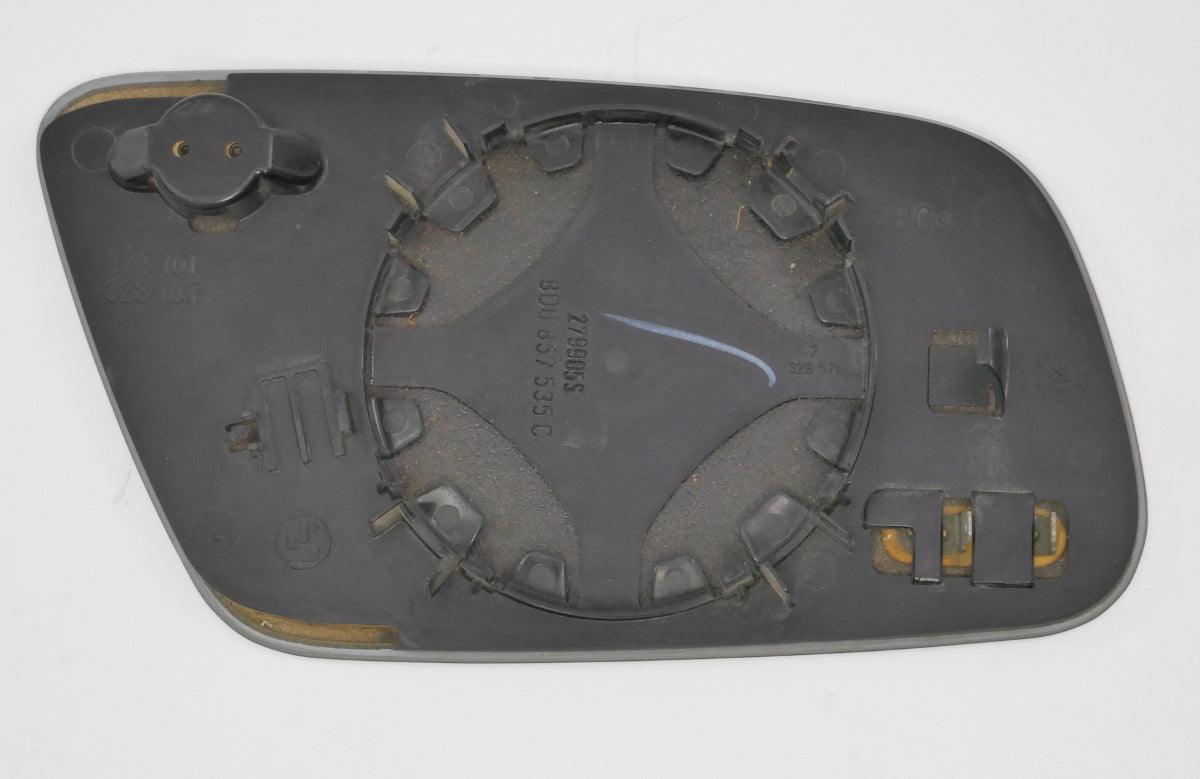LH Exterior Side View Mirror Glass 99-02 Audi A4 S4 B5 - Genuine - 8D0 857 535 C