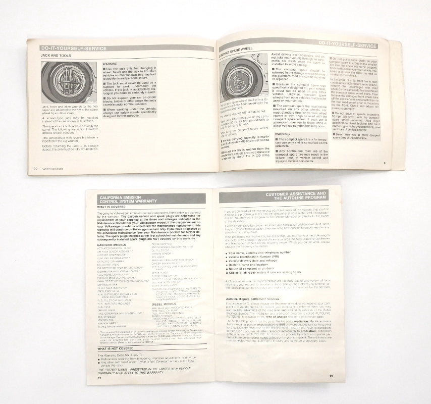 1988 88 Volkswagen VW Jetta Owners Manual Book MK2 - Genuine OEM