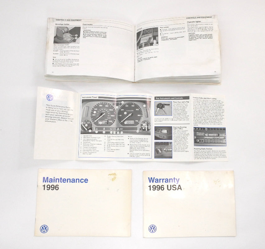 1996 VW Jetta Owners Manual Books & Case 93-99 VW Volkswagen Mk3 - Genuine -