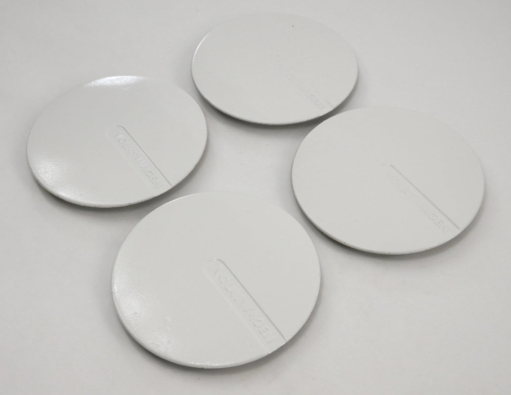 144mm White Wheel Center Hub Cap Set 85-93 VW Cabriolet Genuine - 191 601 149 C