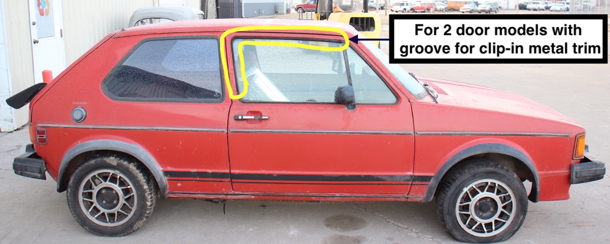 RH Upper Door Window Seal Weather Stripping 75-84 VW Rabbit GTI MK1 2DR - OEM