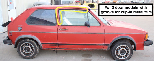 RH Upper Door Window Seal Weather Stripping 75-84 VW Rabbit GTI MK1 2DR - OEM