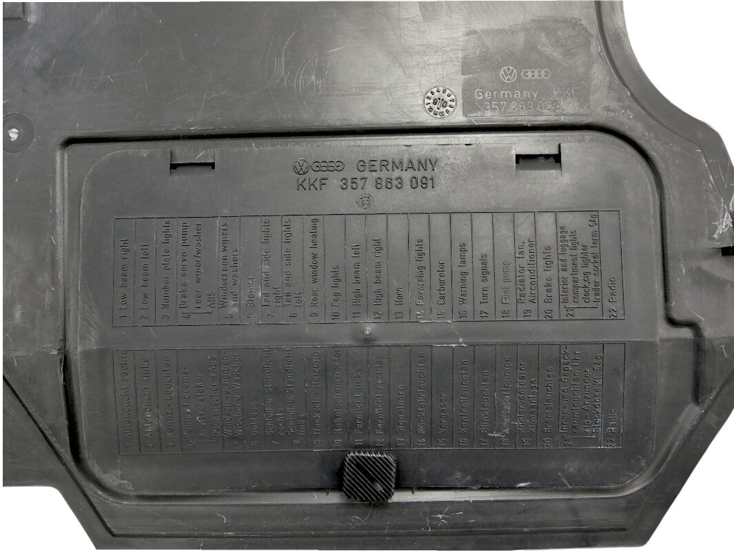 Lower Dash Fuse Diagram Door Cover 90-97 VW Passat B3 B4 . Genuine . 357 863 083