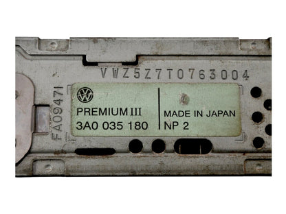 Radio Head Unit Tape Deck VW Jetta GTI Mk3 95-97 Passat B4 Eurovan - 3A0 035 180