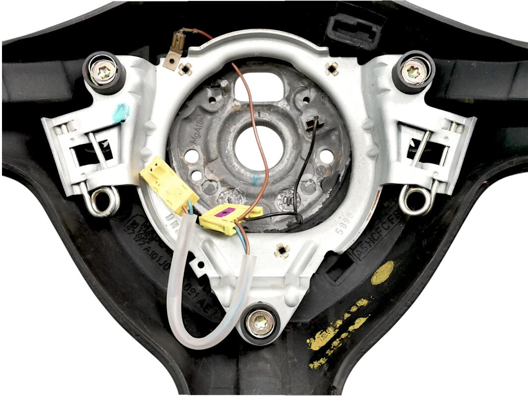 Black Leather 3 Spoke Sport Steering Wheel 99-05 VW Jetta GTI MK4 - Genuine OEM