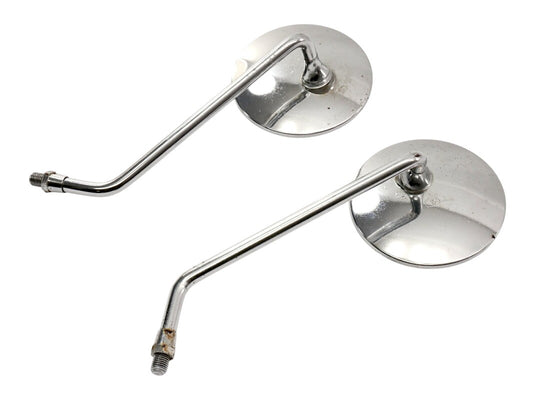 Vintage 4" Chrome Honda CB Motorcycle Mirrors 10mm - Genuine HM