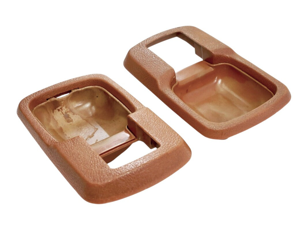 2x Brown Interior Door Handle Trim Surround VW Rabbit MK1 Vanagon - 171 837 235