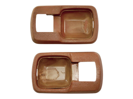 2x Brown Interior Door Handle Trim Surround VW Rabbit MK1 Vanagon - 171 837 235