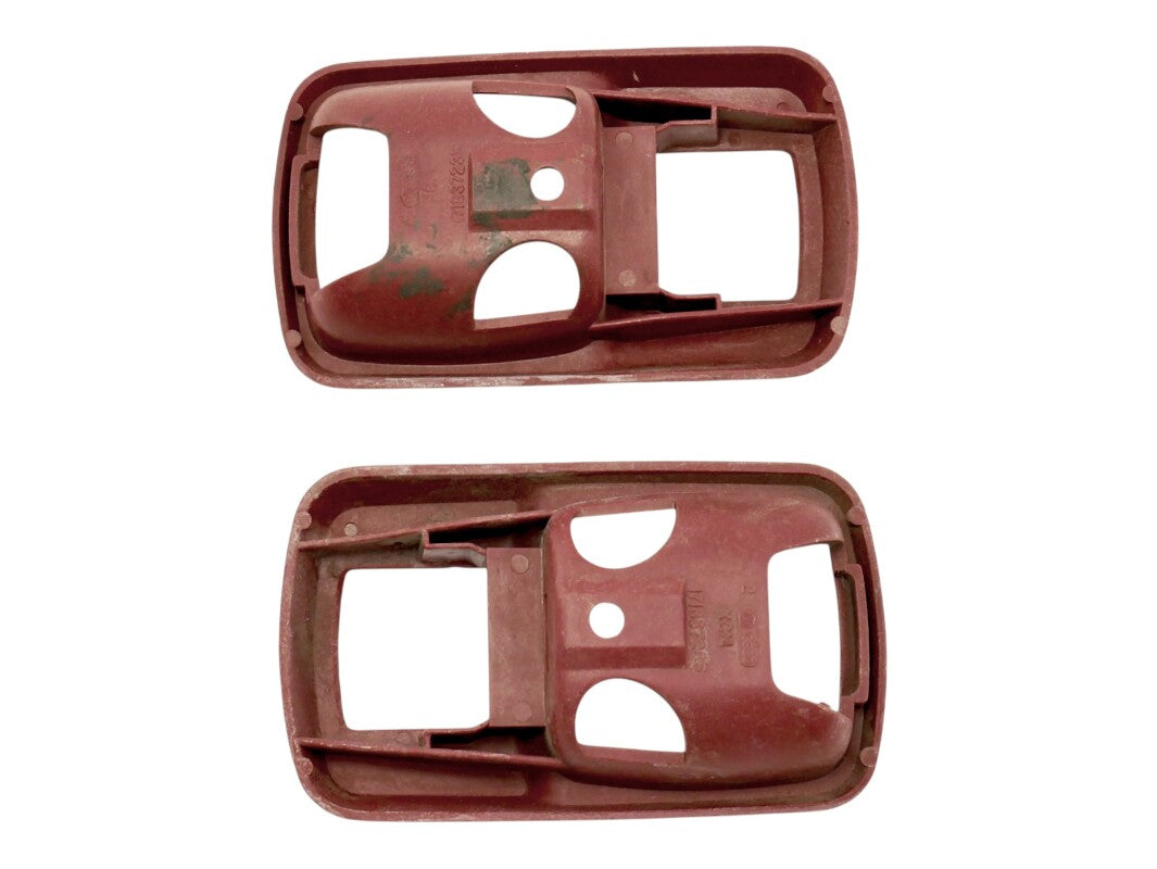 2x Red Interior Door Handle Trim Surround VW Rabbit MK1 Vanagon - 171 837 235