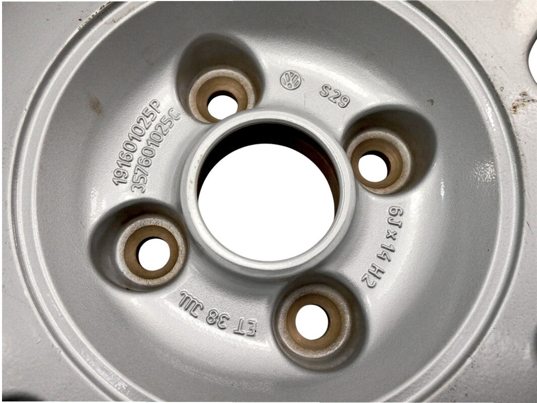 NOS 14" Wheel Rim 4x100 VW Cabriolet Jetta MK2 - Genuine - 191 601 025 P