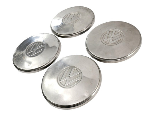 Chrome Metal Wheel Center Hub Cap Hubcap Set 75-84 VW Rabbit Jetta MK1 A1 - OEM
