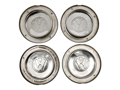 Chrome Metal Wheel Center Hub Cap Hubcap Set 75-84 VW Rabbit Jetta MK1 A1 - OEM