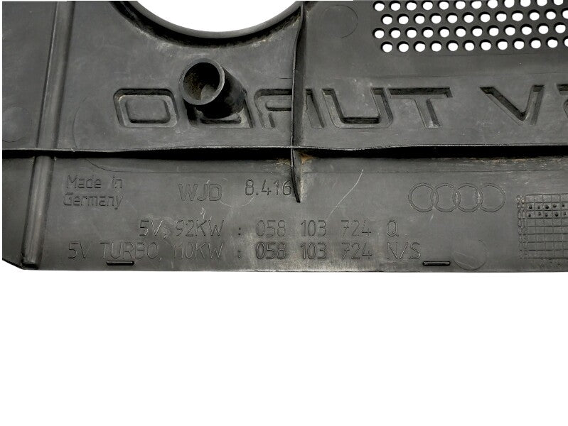 5V Turbo Engine Cover Plastic Trim 99-02 Audi A4 B5 1.8T - OEM - 058 103 724 Q