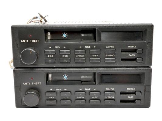 2x Cassette Tape Player Radio Head Unitw BMW E30 E28 E24 E23 - Genuine - CM5905